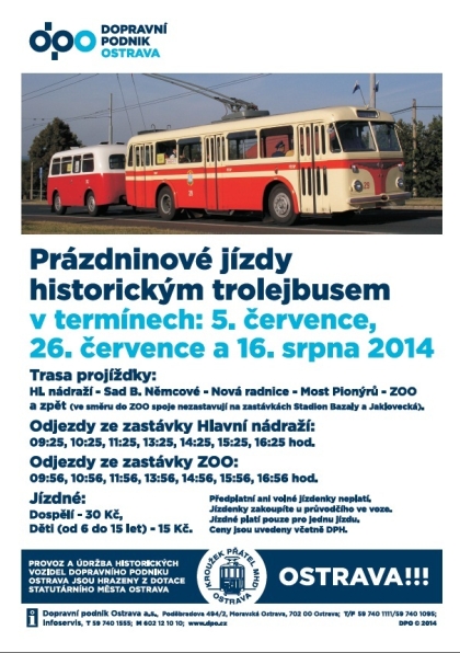 prazdninove jazdy historickým trolejbusom Ostrava